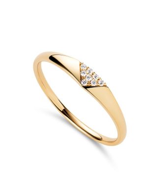 Solid Yellow Gold Lab-Grown Diamond Trillion Signet Ring