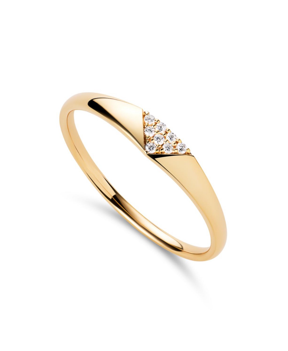 Solid Yellow Gold Lab-Grown Diamond Trillion Signet Ring