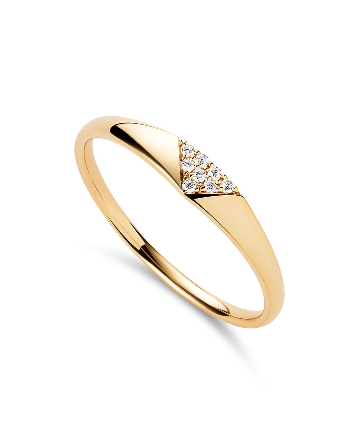 Ana Luisa Solid Yellow Gold Lab-Grown Diamond Trillion Signet Ring