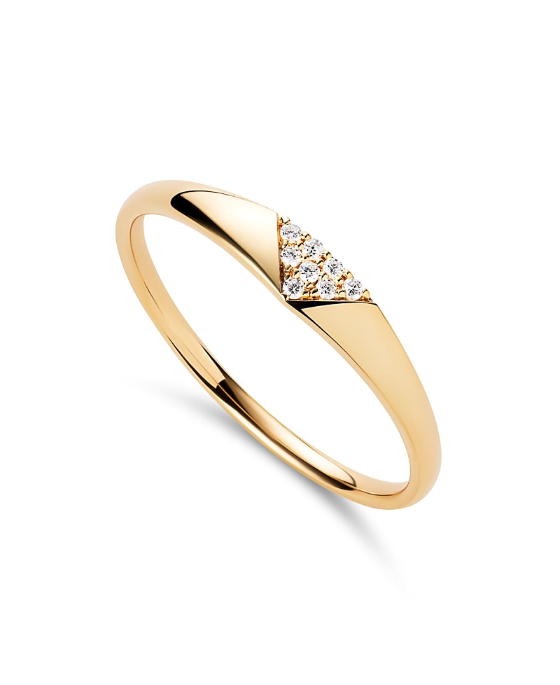 Ana Luisa Solid Yellow Gold Lab-Grown Diamond Trillion Signet Ring