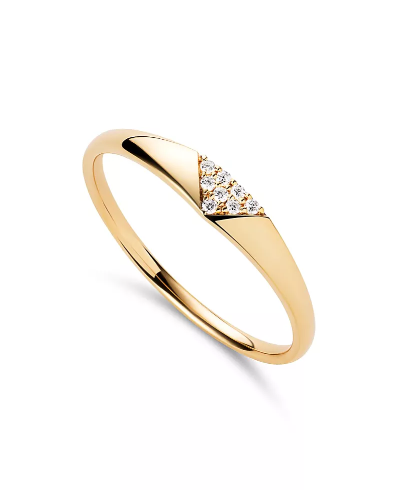 Ana Luisa Solid Yellow Gold Lab-Grown Diamond Trillion Signet Ring