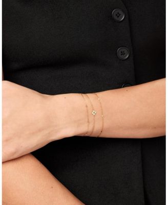 Solid Yellow Gold Mini Flower Bracelet