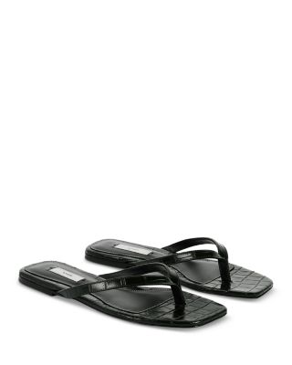 Women's Croco Embossed Flip Flops