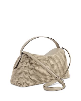 T-Lock Woven Leather Handbag
