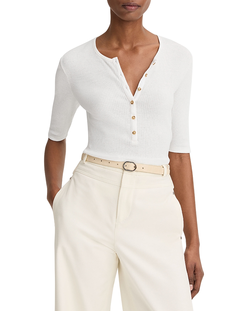 Vince Ribbed Elbow Sleeve Henley