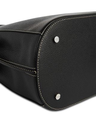 Belted Leather Bucket Bag