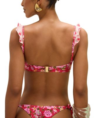 Peony Print Bikini Top