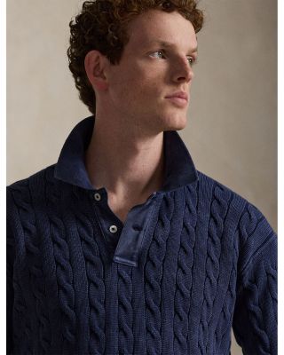 Relaxed Fit Cable Knit Cotton Sweater