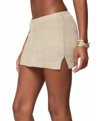 Goldy Metallic Knit Mini Skort