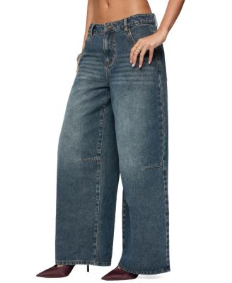 Santi Low Rise Wide Leg Dark Rinse Wash Jeans