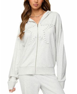 Briela Star Studded Zip Up Hoodie