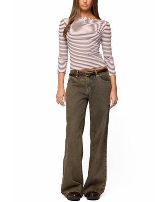 Avigyle Striped Boat Neck Top