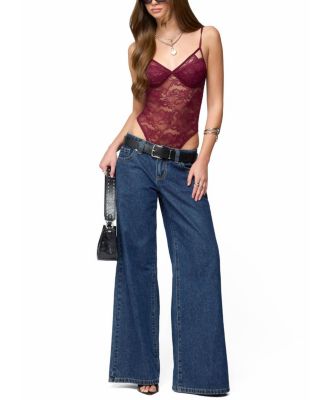 Strappy Sheer Lace Bodysuit