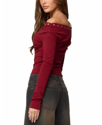 Rebekka Grommet Off Shoulder Top