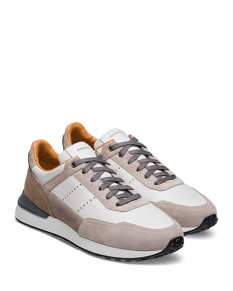 Magnanni Men's Bravo Bone Suede Sneakers