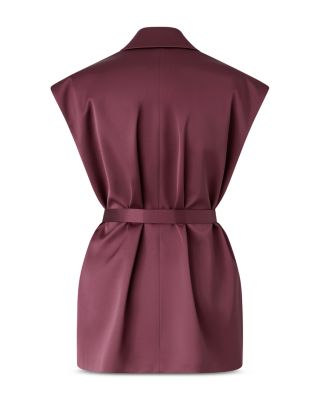 Satin Sleeveless Jacket Top