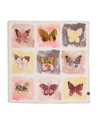 Butterfly Print Silk Square Scarf