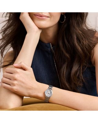 Serein Oval Diamond Stainless Steel Watch, 24mm x 27mm