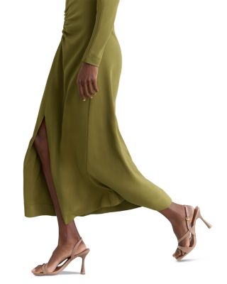 Adrianna Ruched Long Sleeve Midi Dress