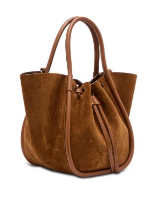 Small Ruched Suede Tote Bag