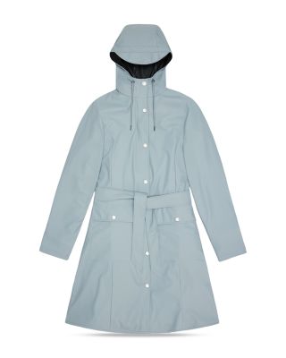 Curve Hooded Belted Waterproof Jacket