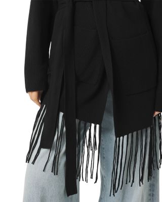 Spl X CJ Fringe Open Front Cardigan Sweater