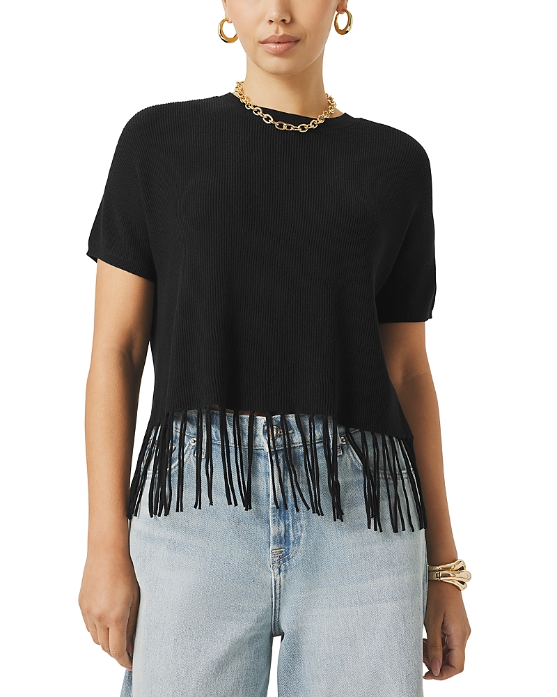 Splendid Spl X Cj Ss Fringe Sweater