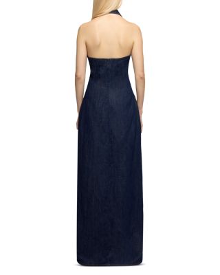 Denim Halter Maxi Dress