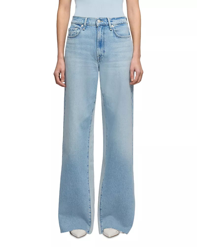 7 For All Mankind Panel Lotta High Rise Jeans in Seabreeze