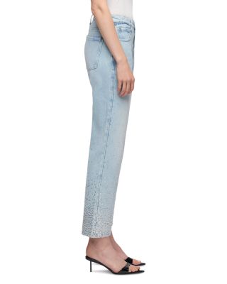 Calie Mid Rise Straight Ankle Jeans in Luminous Blue