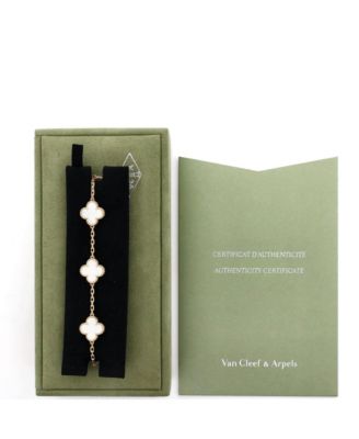  Vintage Alhambra 5 Motifs Bracelet 18K Gold and Mother of Pearl