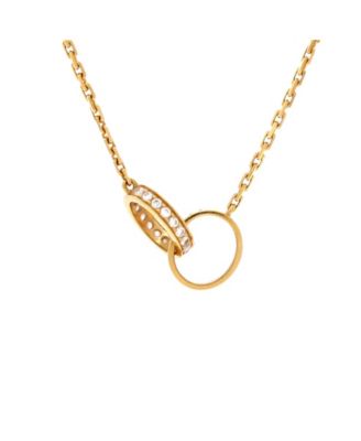 Love Interlocking Necklace 18K Gold and Diamonds 17.25"
