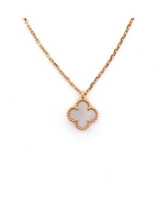 Sweet Alhambra Pendant Necklace 18K Gold and Mother of Pearl 16"