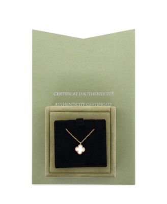 Sweet Alhambra Pendant Necklace 18K Gold and Mother of Pearl 15.75"