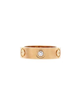  Love 3 Diamonds Band Ring 18K Gold with Diamonds