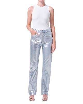 90's Mid Rise Loose Jeans in Tin Foil