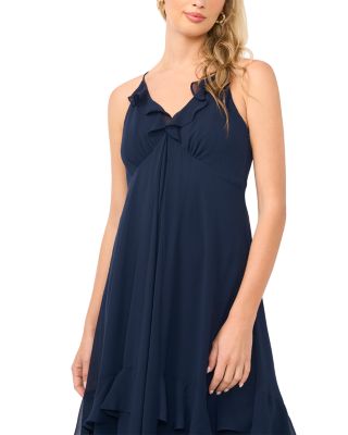 Ruffle Trim Babydoll Maxi Dress