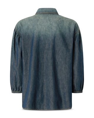 Danae Light Denim Fluid Blouse