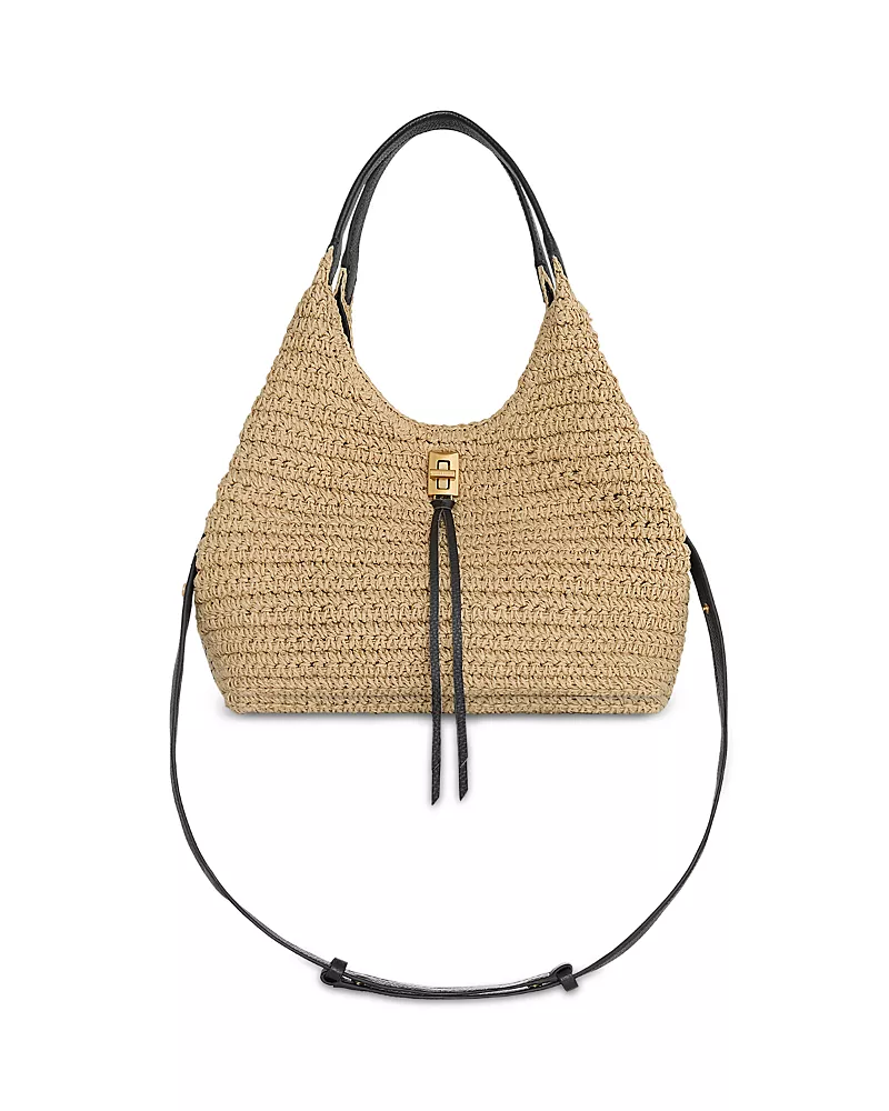 Rebecca Minkoff Darren Carrysome Medium Raffia Satchel