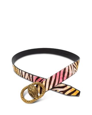 Women's Chelsea Rainbow Zebra Print Calf Hair Belt