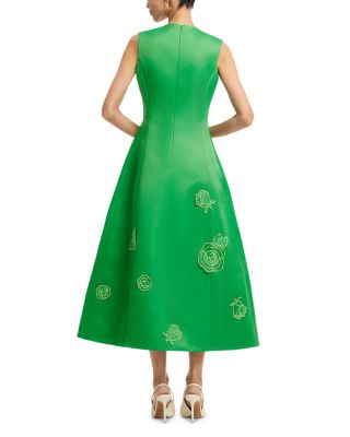 Cleo Appliqu&eacute; Sleeveless Midi Dress