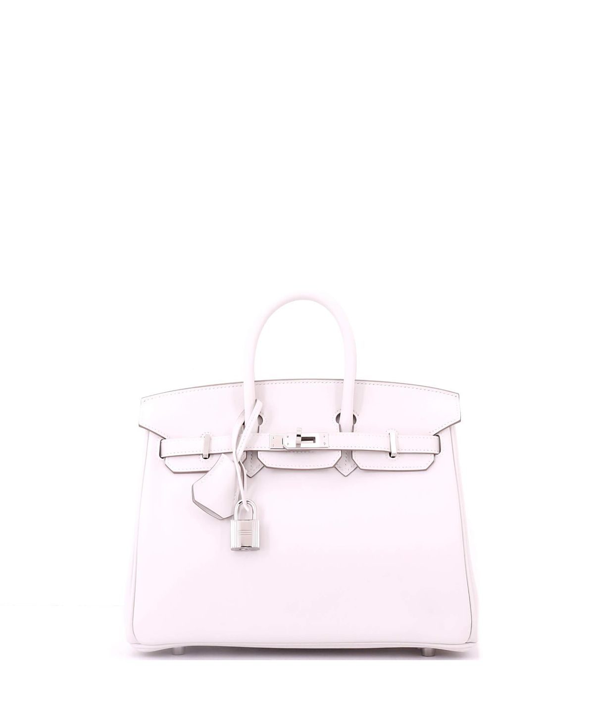 Pre-Owned HERMES Birkin 25 Handbag Grey Swift with Palladium Hardware