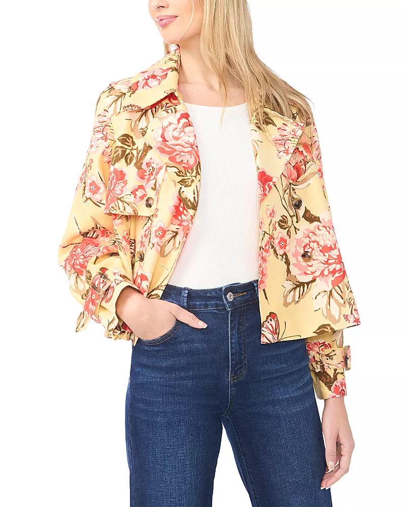 Ted Baker Leah Linen Hip Length Trench Jacket
