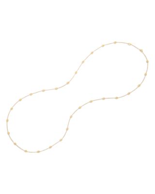 18K Yellow Gold Siviglia Textured Link Long Chain Necklace, 36"