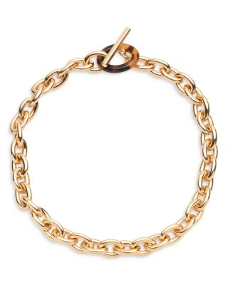 Tortoise Link Collar Necklace, 16"