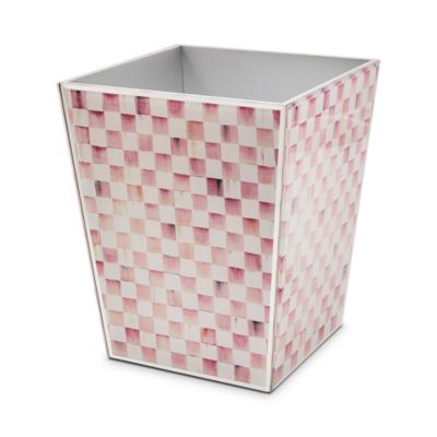 Rosy Check Glass Waste Bin