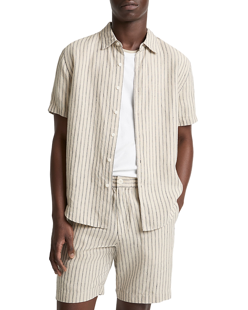 Vince Ballstone Striped Short Sleeve Shirt