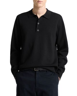 Merino Wool Blend Milano Long Sleeve Polo