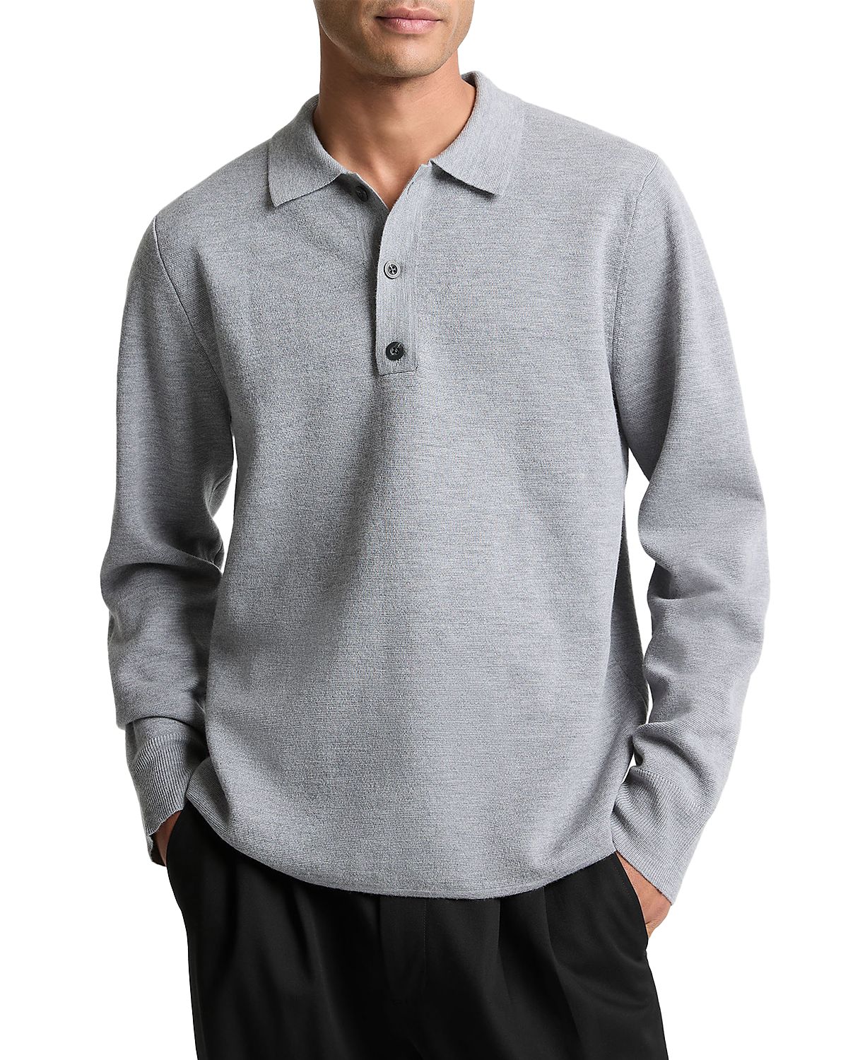 Vince Merino Wool Blend Milano Long Sleeve Polo