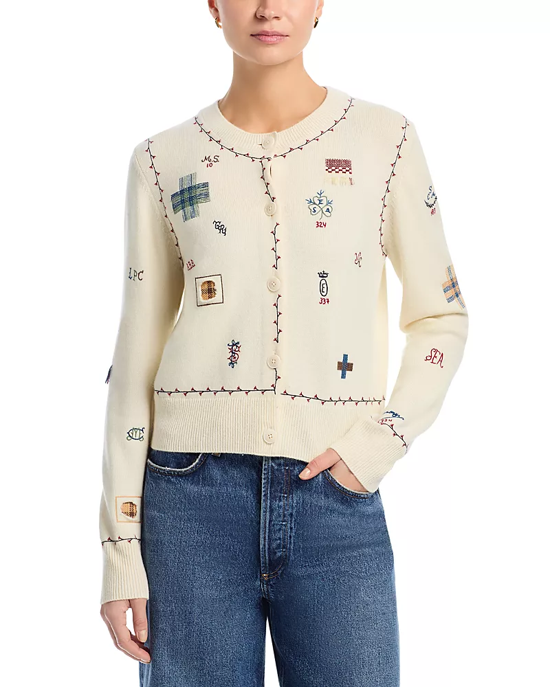 Sea Claira Emb Wool Knit Cardigan
